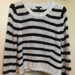 H&M Black and Grey Striped Sweater